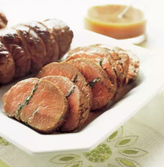 Garlic-roasted leg of lamb