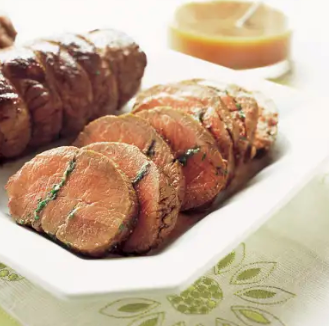 Garlic-roasted leg of lamb