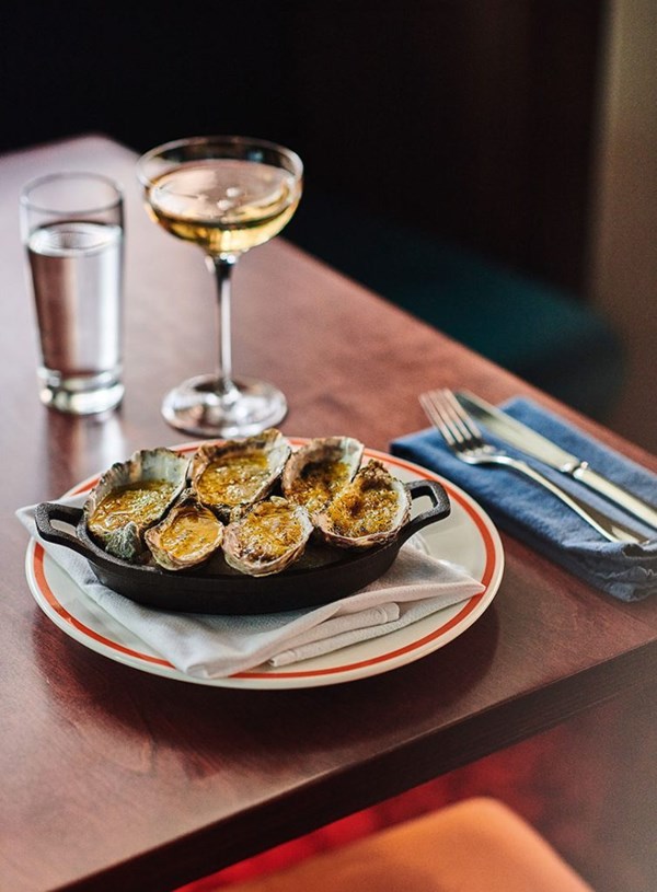 Garlic-roasted oysters with parsley breadcrumbs