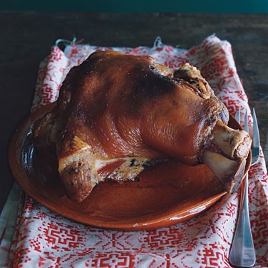 Garlic-roasted pork shoulder (Pernil al horno)