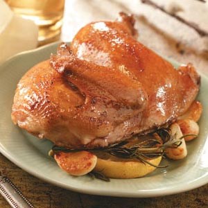 Garlic-rosemary Cornish hen