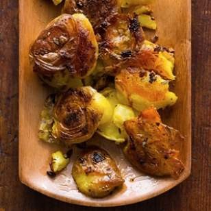 Garlic-rosemary smashed potatoes