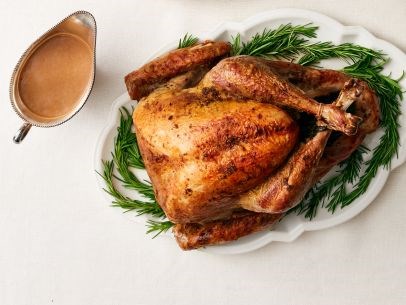 Garlic-rosemary turkey with porcini