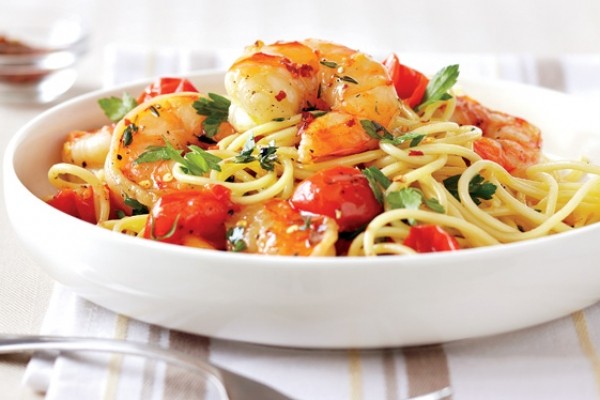 Garlic shrimp pasta