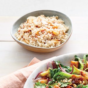 Garlic-studded brown rice