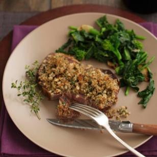 Garlic-stuffed standing rib roast