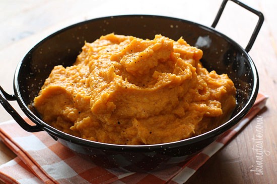 Garlic sweet potato mash