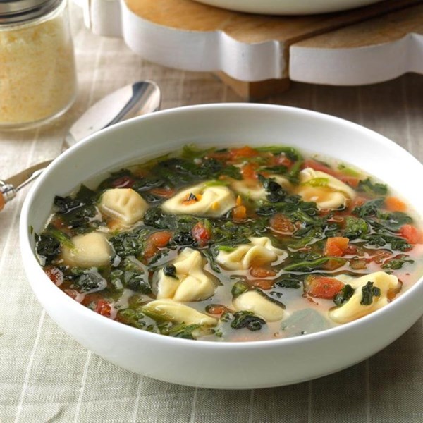 Garlic tortellini soup