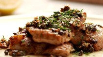 Garlicky chicken with lemon-anchovy sauce