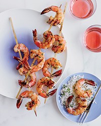 Garlicky grilled shrimp
