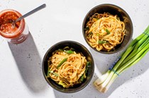 Garlicky peanut noodles