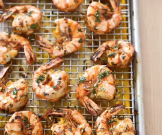 Garlicky roasted shrimp with parsley and anise