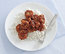 Garlicky shrimp and tomatoes