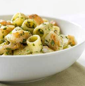 Garlicky shrimp pasta