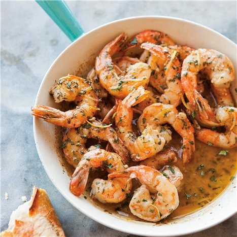 Garlicky shrimp scampi
