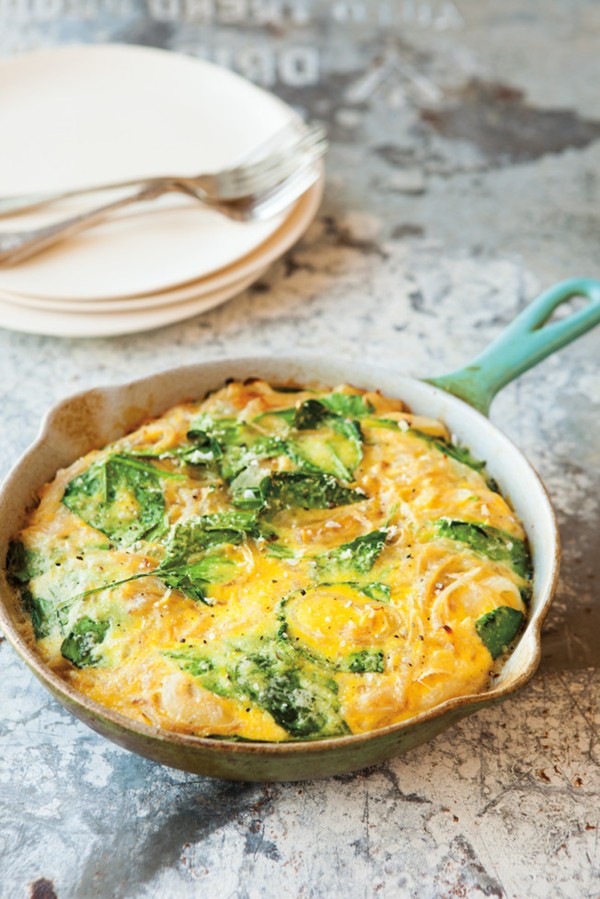 Garlicky spinach & Parmesan frittata 