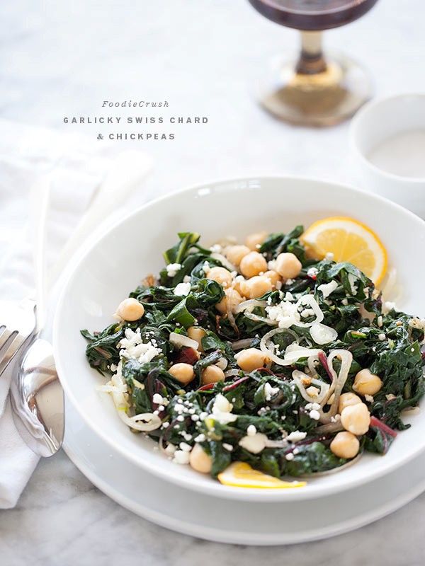 Garlicky Swiss chard and chickpeas