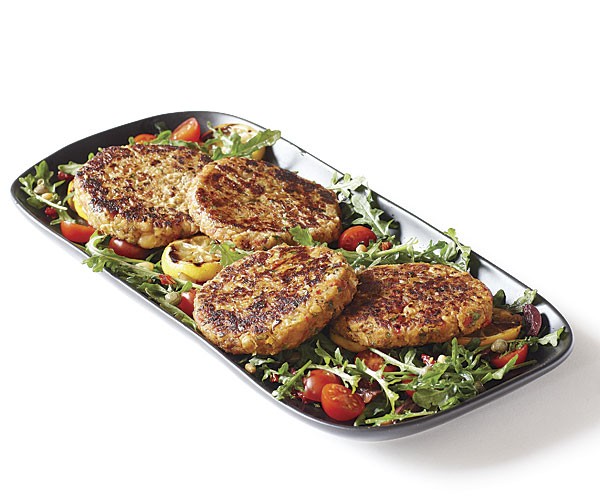 Garlicky white bean burgers
