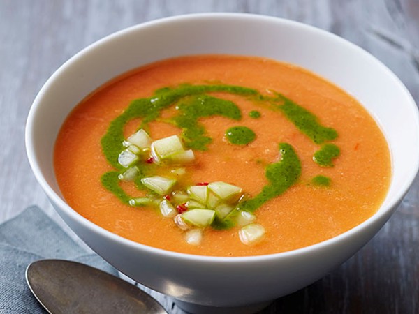 Gazpacho with cilantro oil