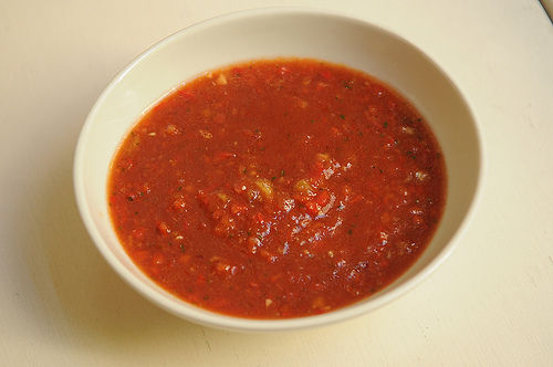 Gazpacho with honeydew & peppadew