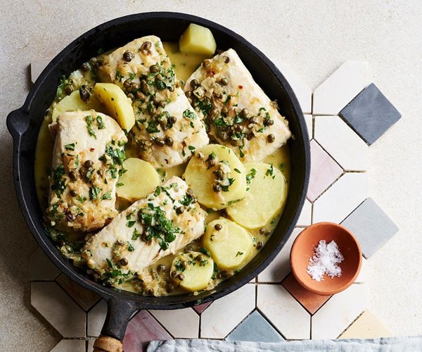 Gemfish cooked in vermouth