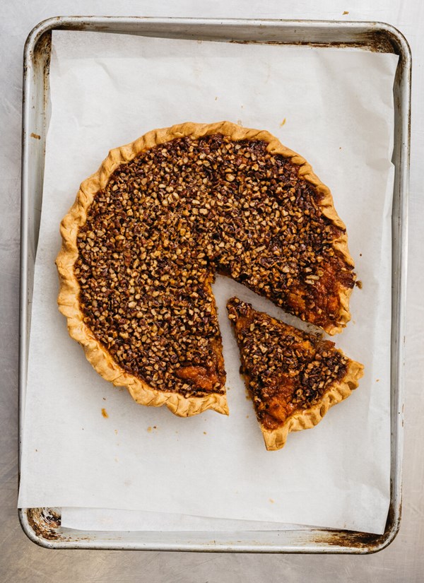Genius sweet potato pecan pie