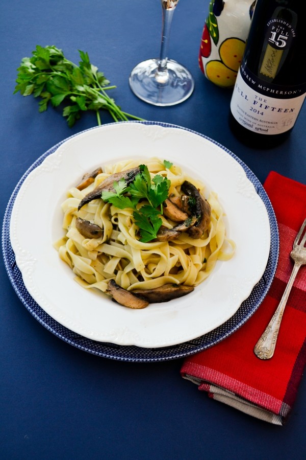 Gennaro's garlic mushroom tagliatelle