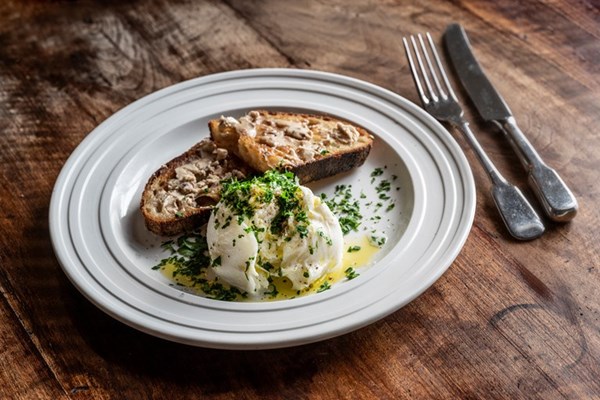 Gentleman's relish with toast and burrata