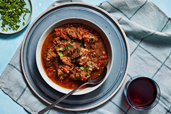 Georgian beef and tomato stew (Chashushuli)