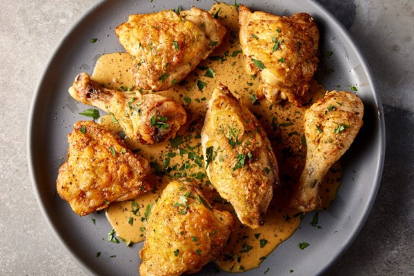Georgian creamy-garlic chicken (Shkmeruli)