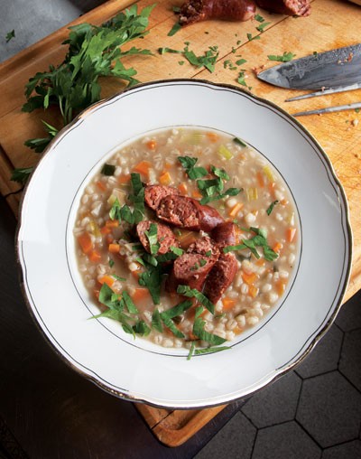 German barley soup (Graupensuppe)
