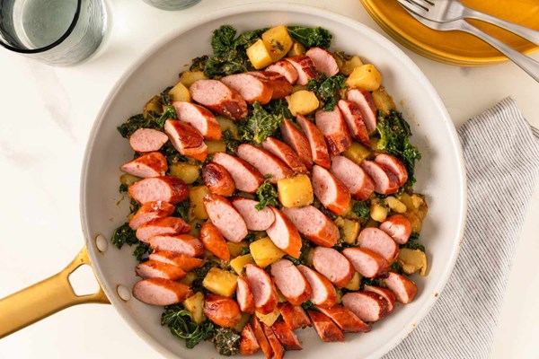 German sausages and potatoes