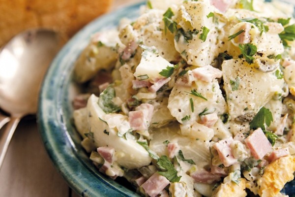 German-style potato and ham salad