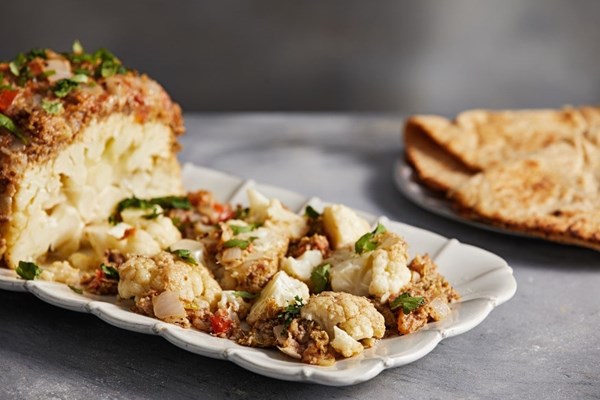 Ghee-baked cauliflower (Gobi musallam)