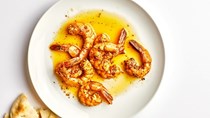 Ghee-poached shrimp