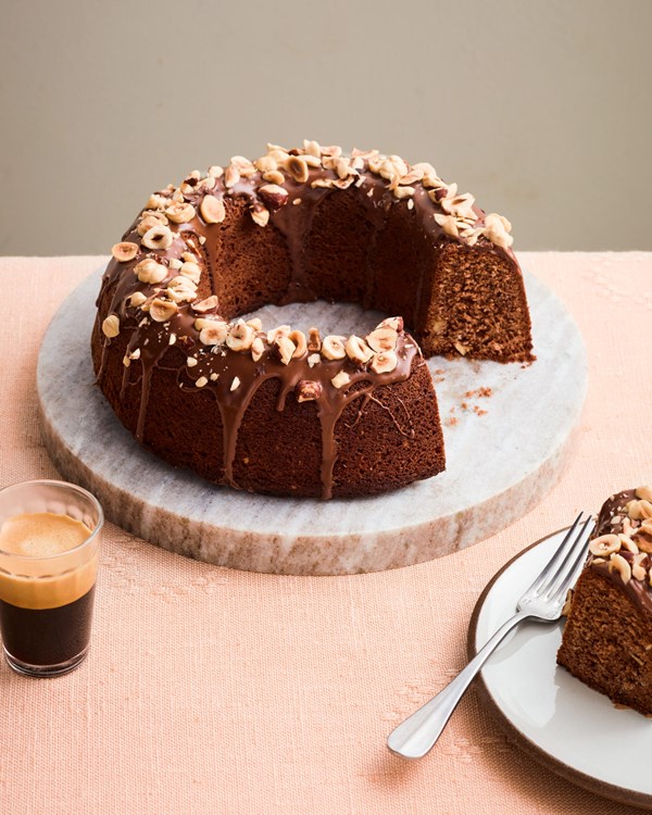 Gianduja and hazelnut cake