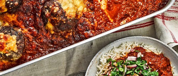 Giant cheese-stuffed Mexican meatballs