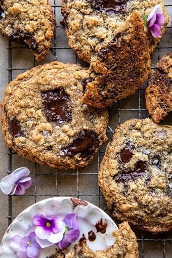 Giant chewy oatmeal chocolate chip cookies