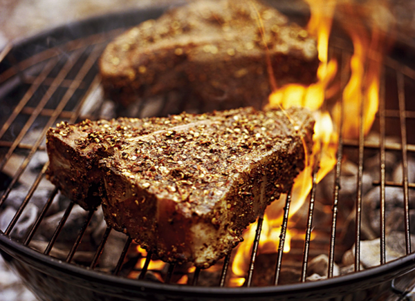Giant fennel-chile-rubbed steak