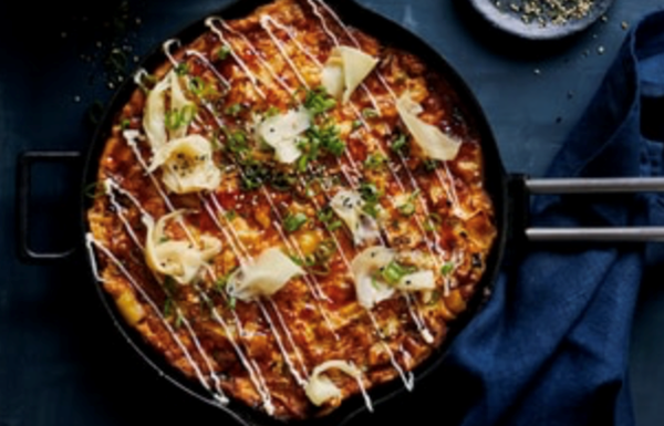 Giant Japanese pancakes (Okonomiyaki)