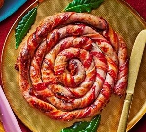 Giant pig-in-a-blanket pinwheel 