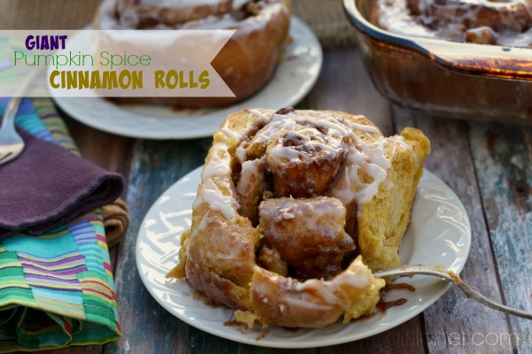 Giant pumpkin spice cinnamon rolls