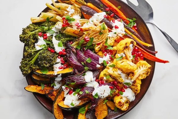 Giant roasted vegetable platter