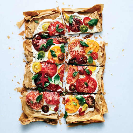 Giant summer tomato tart