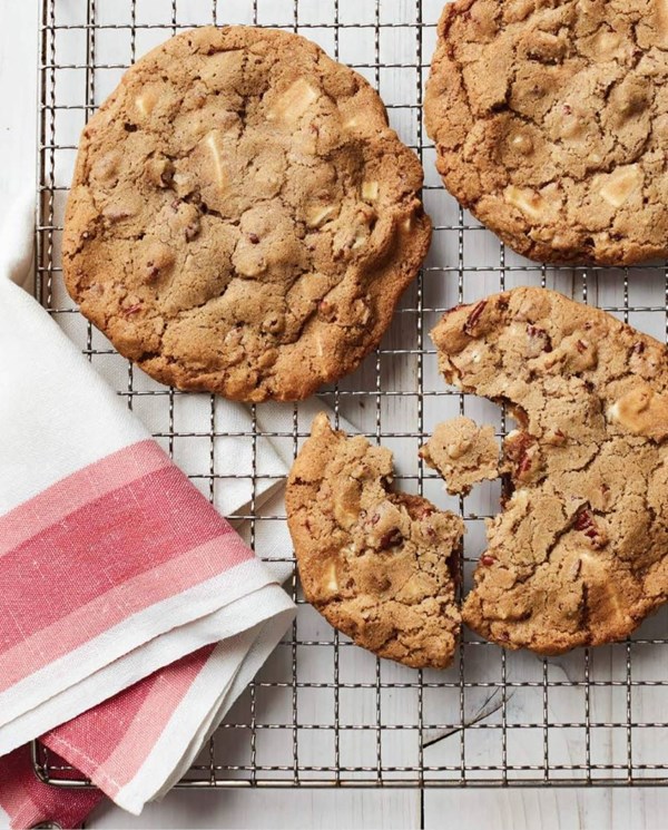 Giant white-chocolate pecan cookies