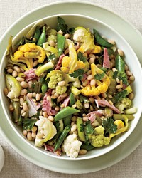 Giardiniera with ham and white beans