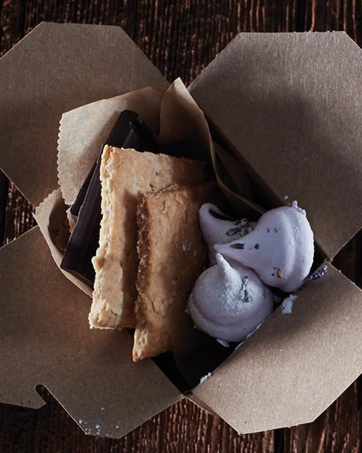 Gift boxes with homemade oat biscuits & lavender marshmallows