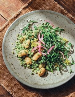 Gigante beans with mint pesto & barley