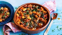 Gigantes with tomatoes & greens