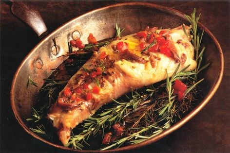 Gigot of monkfish romarin with anchovies
